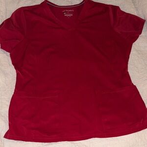 Healing Hands Red Short Sleeve Women's Top